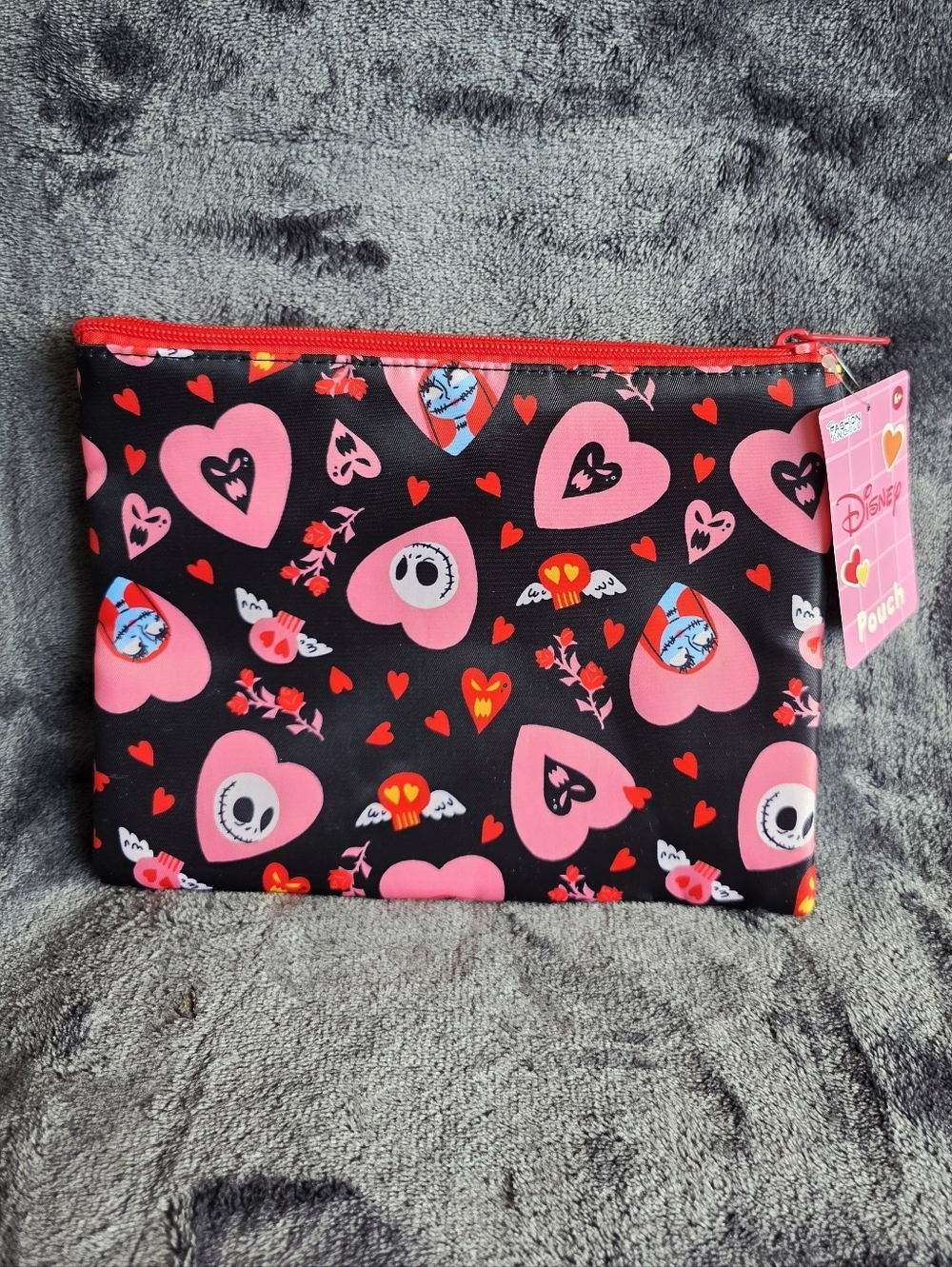 New Valentine's Disney the Nightmare Before Christmas Jack & Sally heart pouch - Picture 1 of 4